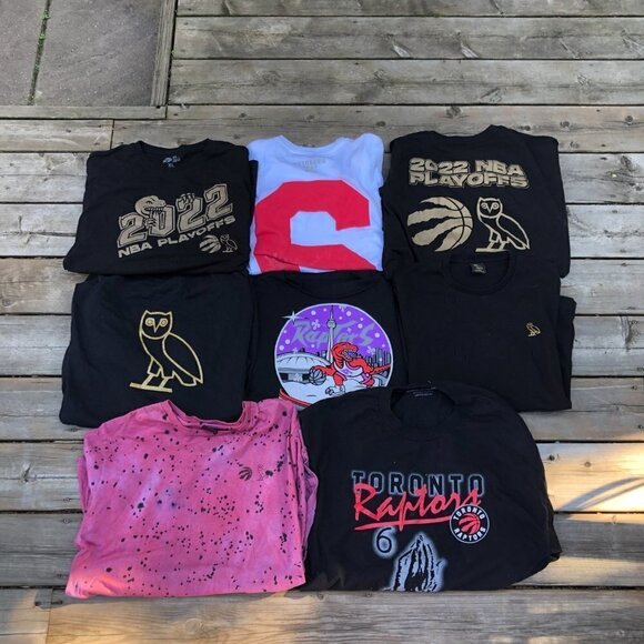 LOT OF 8 OVO Shirts Large Octobers Very Own X Toronto Raptors - Picture 3 of 6